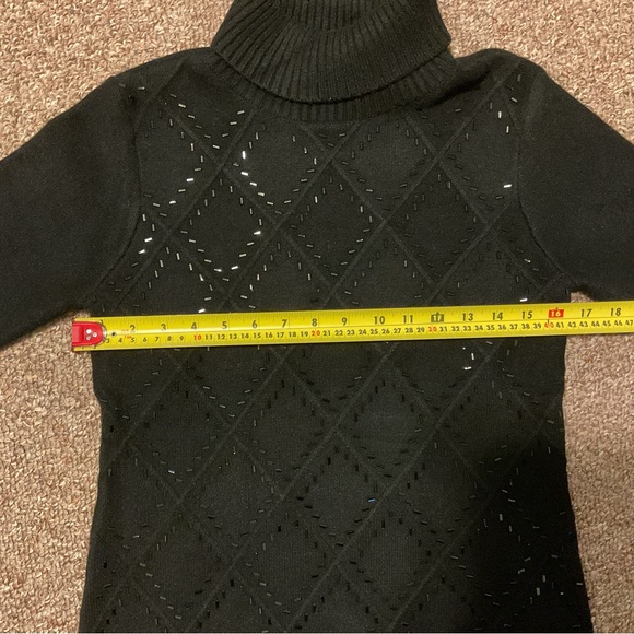 5 for $25 - Like new - Belldini Black Embellished Turtleneck Sweater - Small - Picture 3 of 16
